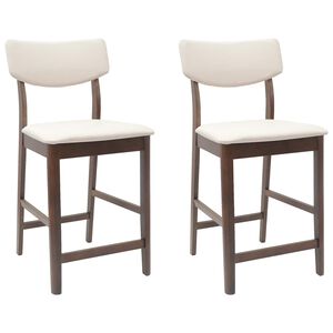 vidaXL Dining Chairs 2 pcs Solid Rubber Wood Light Brown