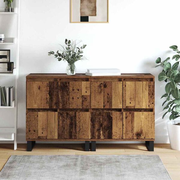 vidaXL Sideboard 2 pcs Old Wood 60 x 35 x 70 cm