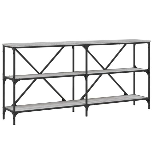 vidaXL Console Table Grey Sonoma 160x30x75 cm Engineered Wood and Iron