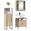 vidaXL Bathroom Furniture Set with Shelf 3 pcs Brown Engineered wood
