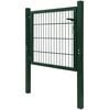 vidaXL Fence Gate Steel Green 100x100 cm