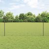 vidaXL Fence with Post Grey 1 x 50 m Steel and PVC