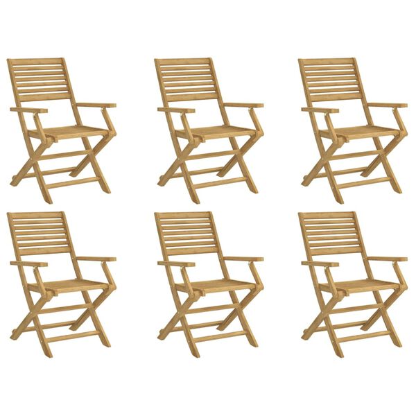 vidaXL Folding Garden Chairs 6 pcs 54.5x61.5x86.5 cm Solid Wood Acacia