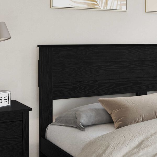 vidaXL Headboard Black Oak 200 cm Engineered wood