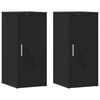 vidaXL Shoe Cabinets 2 pcs Black 32x35x70 cm Engineered Wood