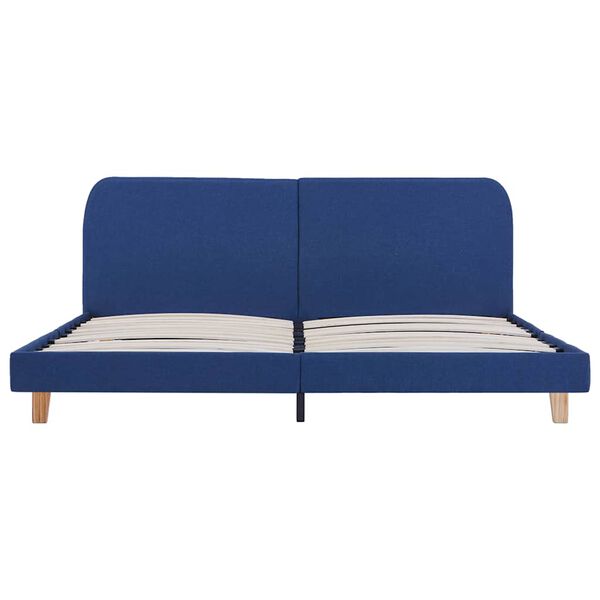 vidaXL Bed Frame without Mattress Blue Fabric 150x200 cm King Size