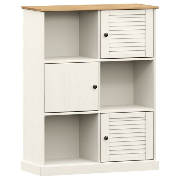 vidaXL Bookcase VIGO White 90x35x114.5 cm Solid Wood Pine