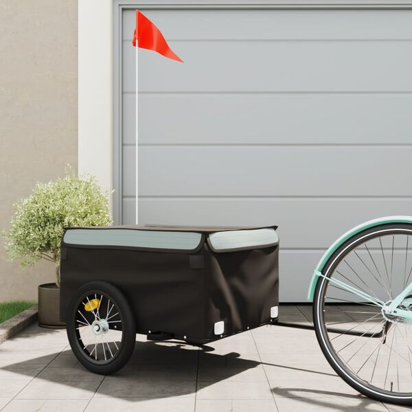 vidaXL Bike Trailer Black and Grey 45 kg Iron