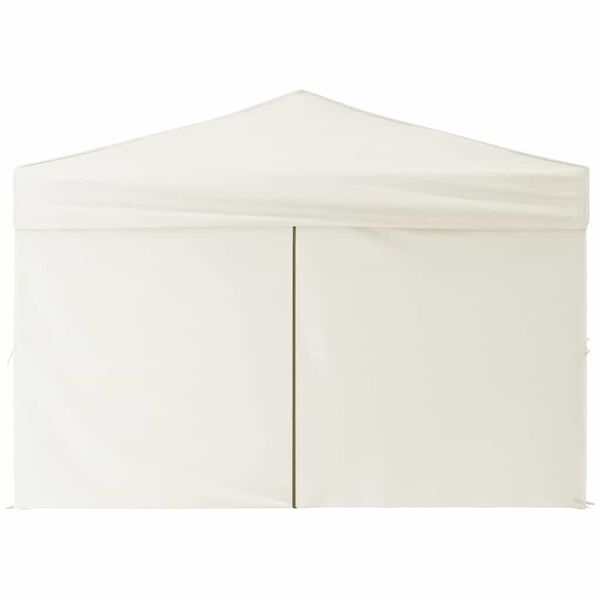 vidaXL Folding Party Tent with Sidewalls Cream 3x3 m