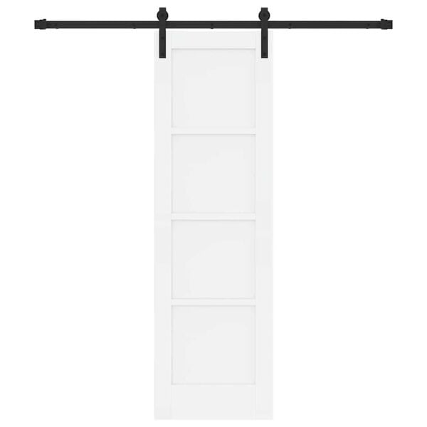 vidaXL Sliding Door White and Black 61 x 198.5 cm Solid Pine Wood