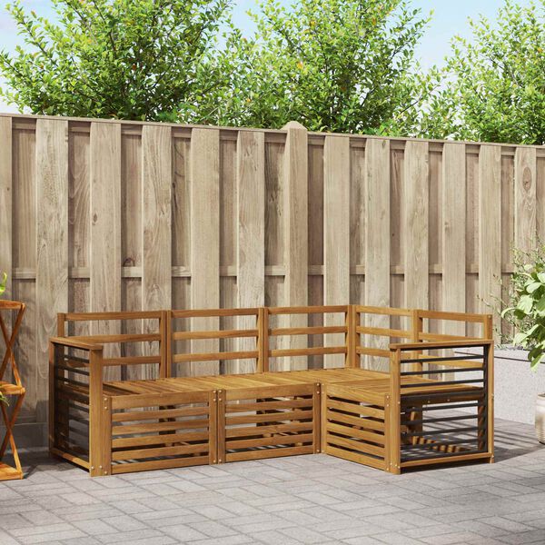 vidaXL Sofa Sets 4 pcs Natural Solid Acacia Wood