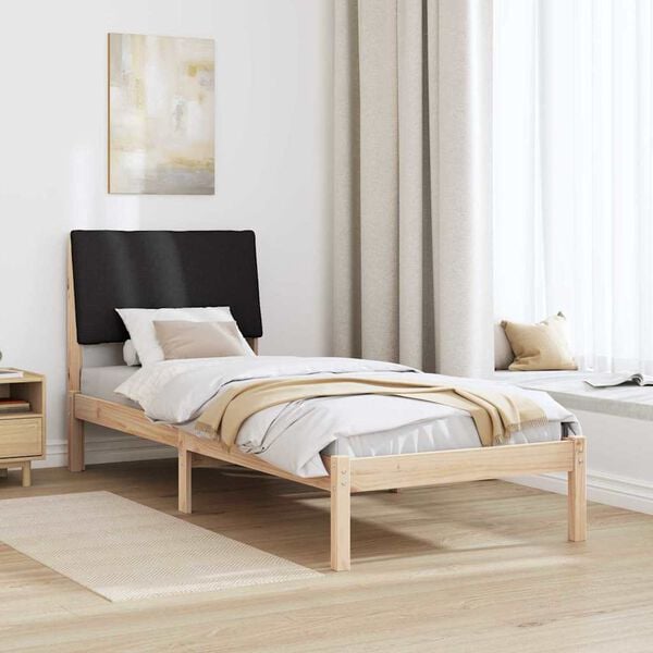 vidaXL Bed frame Brown and black 80 x 200 cm Solid pine wood