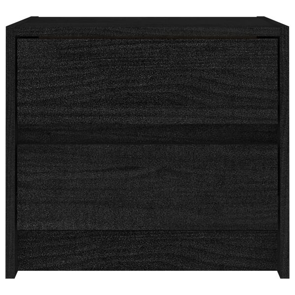 vidaXL Bedside Cabinets 2 pcs Black 40x30.5x35.5 cm Solid Pine Wood