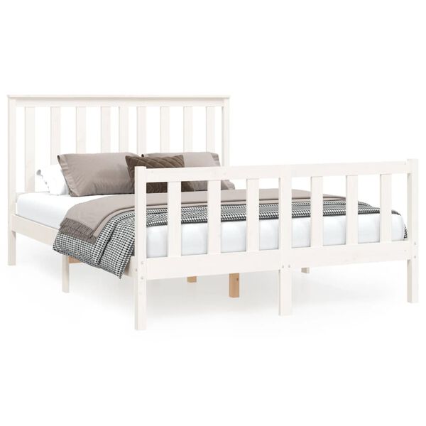 vidaXL Bed Frame without Mattress White 120x200 cm Solid Wood Pine
