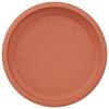 vidaXL Round Flower Tray 24 pcs Brick Red &Oslash; 19 x 2 cm Plastic