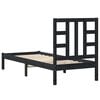 vidaXL Bed Frame without Mattress Black 75x190 cm Small Single Solid Wood