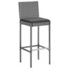 vidaXL 7 Piece Garden Bar Set with Cushions Grey Poly Rattan