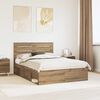 vidaXL Bed Frame Artisian Oak 150 x 200 cm Solid Pine Wood