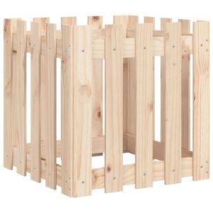 vidaXL Garden Planter with Fence Design 50x50x50 cm Solid Wood Pine