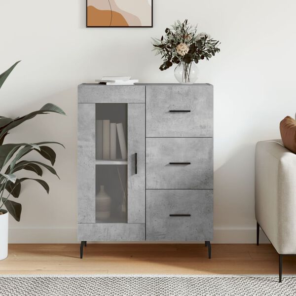 vidaXL Sideboard Concrete Grey 69.5x34x90 cm Engineered Wood
