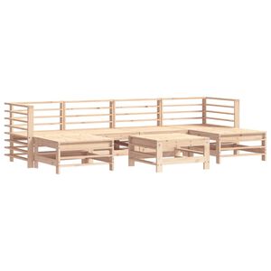 vidaXL 7 Piece Garden Lounge Set Solid Wood Pine