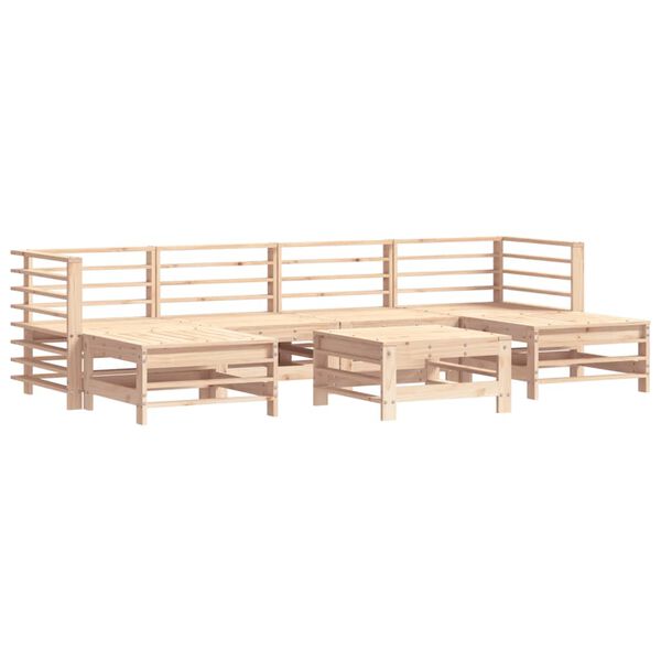 vidaXL 7 Piece Garden Lounge Set Solid Wood Pine