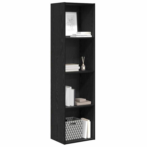 vidaXL Bookshelf Black Oak 40 x 30 x 152 cm Engineered Wood