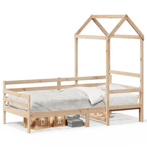 vidaXL Day Bed with Roof without Mattress 90x200 cm Solid Wood