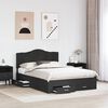 vidaXL Bed Frame with Headboard Black 140 x 190 cm Engineered Wood