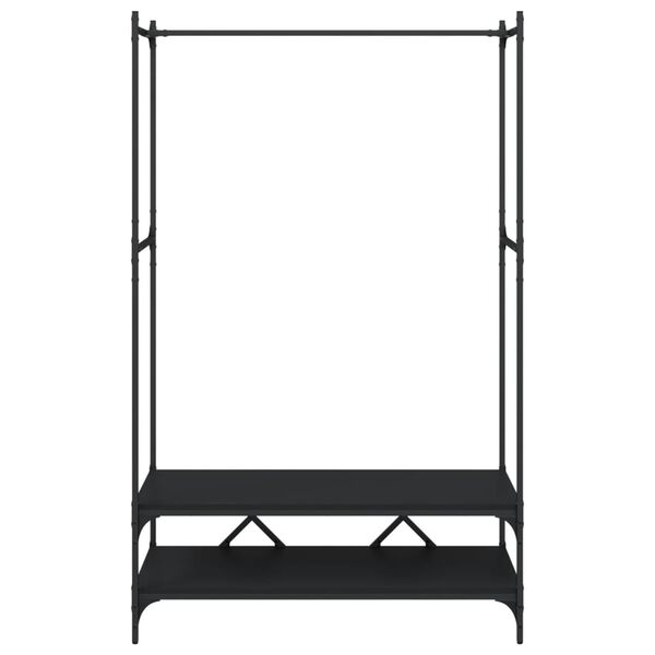 vidaXL Clothes Rack with Shelves Black Engineered Wood