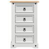 vidaXL Bedside Table with Drawer White 53 x 39 x 84 cm Solid Pine Wood