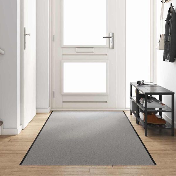 vidaXL Doormat Grey and Black 120 x 400 cm Polypropylene and vinyl