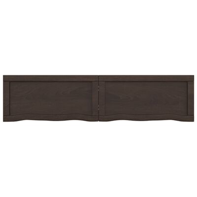 vidaXL Wall Shelf Dark Brown 120x30x(2-4) cm Treated Solid Wood Oak