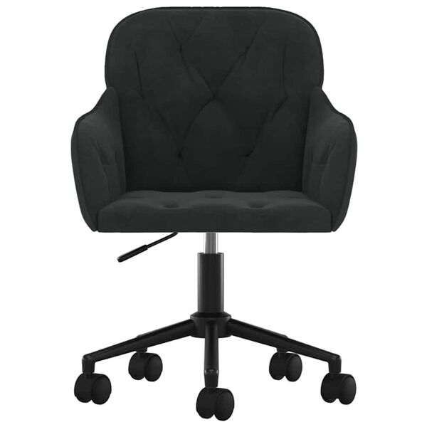 vidaXL Office Chair Height Adjustable Black 56 x 61.5 x 72 cm Velvet