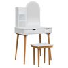 vidaXL Dressing Table Set FAUSKE 4 pcs White 76 x 50 x 143 cm