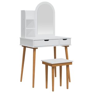 vidaXL Dressing Table Set FAUSKE 4 pcs White 76 x 50 x 143 cm