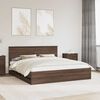 vidaXL Bed Frame with Drawer Brown Oak 200 x 200 cm Engineer Wood