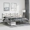 vidaXL Metal Bed Frame without Mattress with Footboard Black 193x203cm