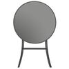 vidaXL Folding Bistro Table Grey 60x70 cm Glass and Steel