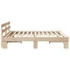 vidaXL Bed Frame with Headboard Natural 200 x 200 cm Solid Pine Wood