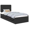 vidaXL Bed Frame with Drawer Black 90 x 200 cm Engineer Wood
