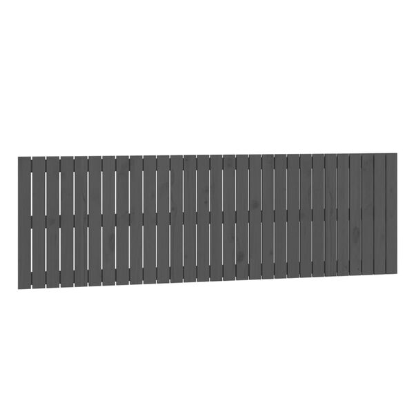 vidaXL Wall Headboard Grey 185x3x60 cm Solid Wood Pine
