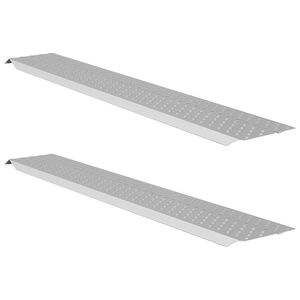 vidaXL Loading Ramp Folding Silver 159 x 23 x 5 cm Galvanised Steel