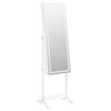 vidaXL Mirror Jewellery Cabinet with LED Lights Free Standing White