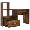 vidaXL Desk Smoked Oak 131.5 x 50 x 106.5 cm Engineered Wood