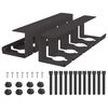 vidaXL Under Desk Cable Management Tray 2 pcs Black 43 x 12 x 10 cm