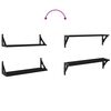 vidaXL Wall Shelves 2 pcs Black 60x15x15.5 cm