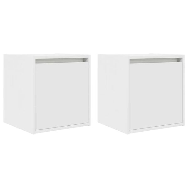 vidaXL Wall-Mounted Bedside Cabinets 2 pcs White 38x34x40 cm