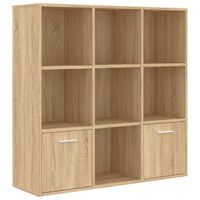 vidaXL Book Cabinet Sonoma Oak 98x30x98 cm Engineered Wood
