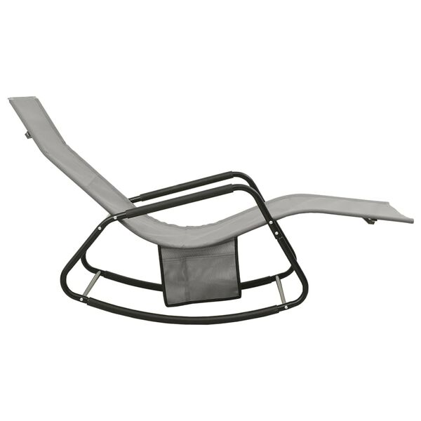 vidaXL Sun Lounger Steel and Textilene Grey